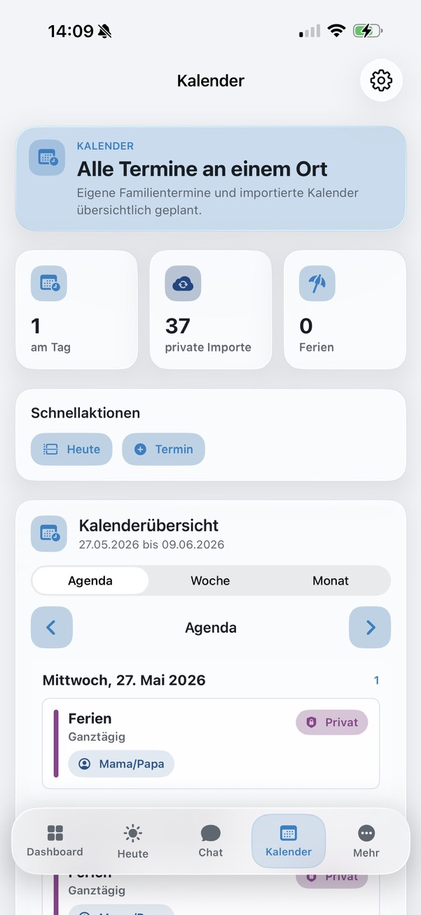 FamilyPlan Familienkalender App Screenshot