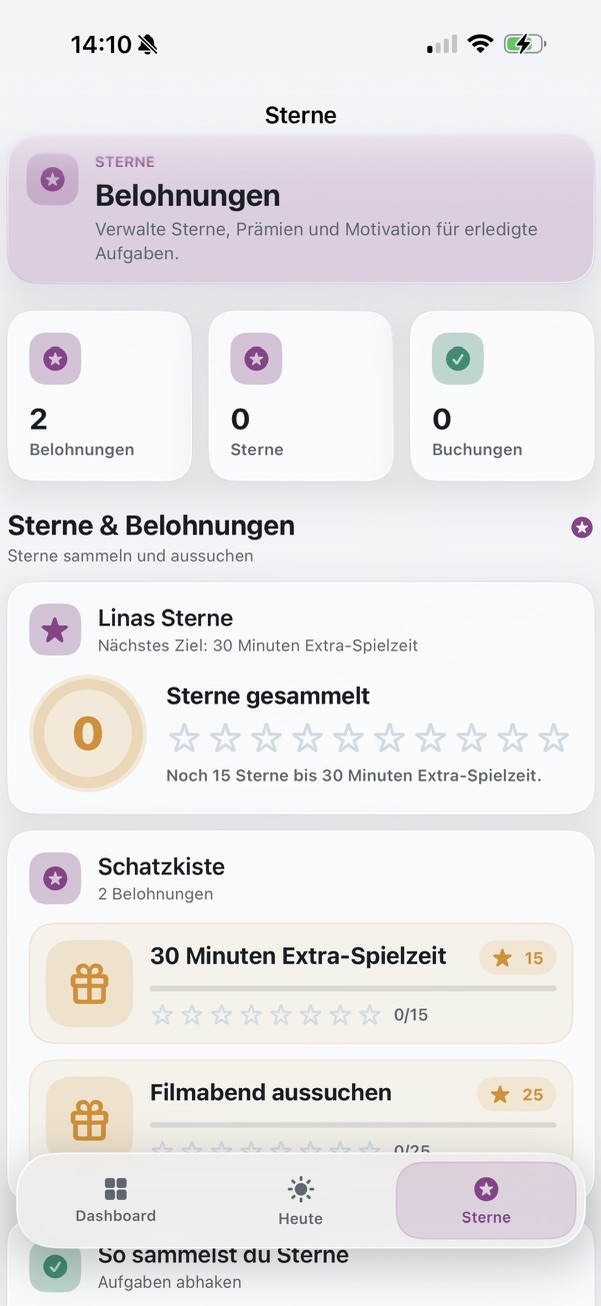 FamilyPlan Belohnungssystem Kinder App Screenshot